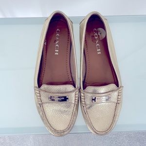 COACH Gold Loafers - Size 7B